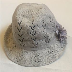New Light gray hat with gray flower on side
